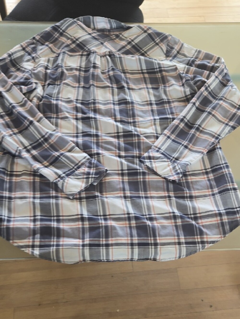 Kuhl Women's Plaid Button-Down Shirt in White, Blue, Brown - Picture 9 of 13